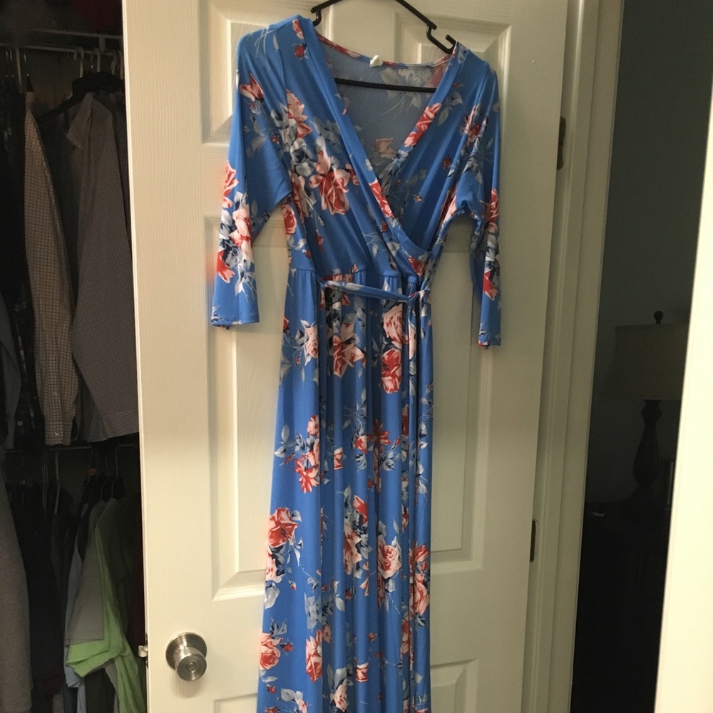 Pink Blush Maternity Wrap Dress